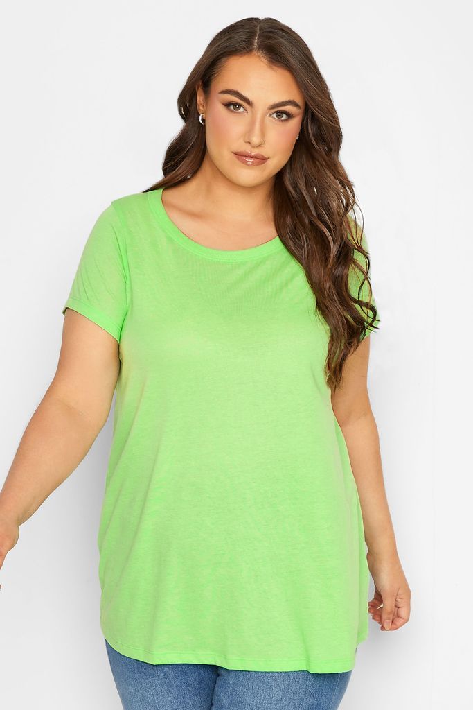 Curve Bright Green Essential Tshirt, Women's Curve & Plus Size, Yours