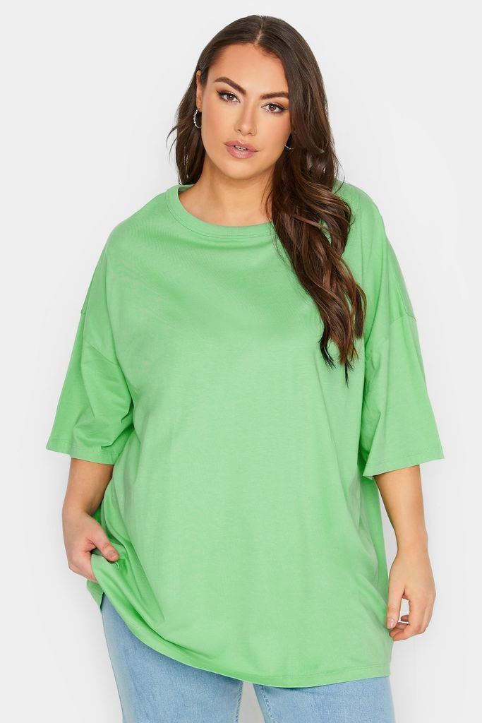 Curve Green Oversized Boxy Tshirt, Women's Curve & Plus Size, Yours