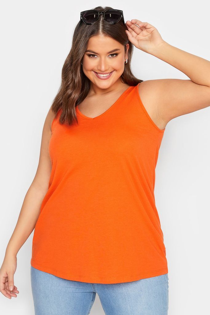Curve Orange Bar Back Vest Top, Women's Curve & Plus Size, Yours