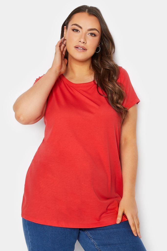 Curve Red Essential Short Sleeve Tshirt, Women's Curve & Plus Size, Yours