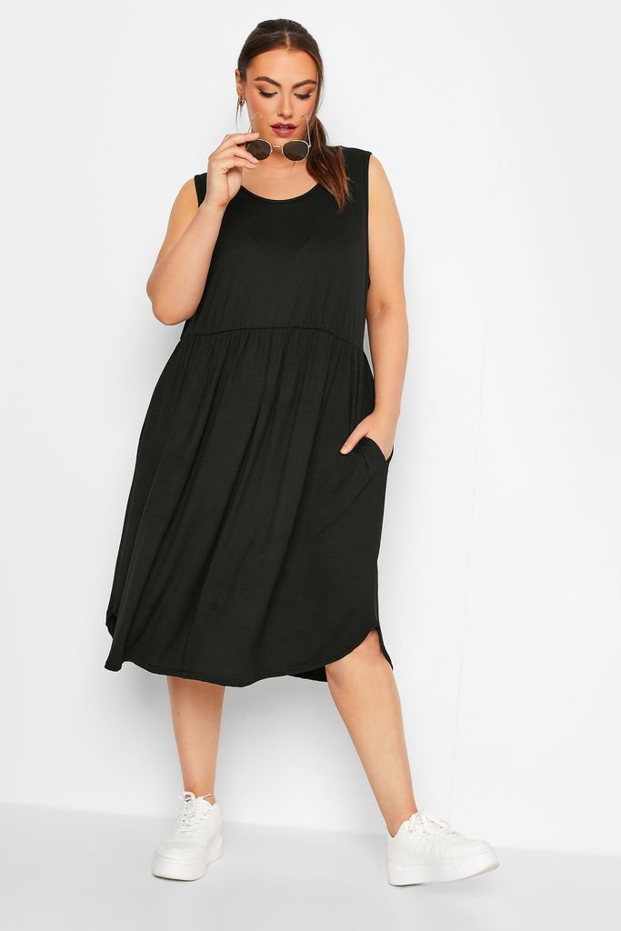 Curve Black Pocket Tunic Dress, Women's Curve & Plus Size, Limited Collection