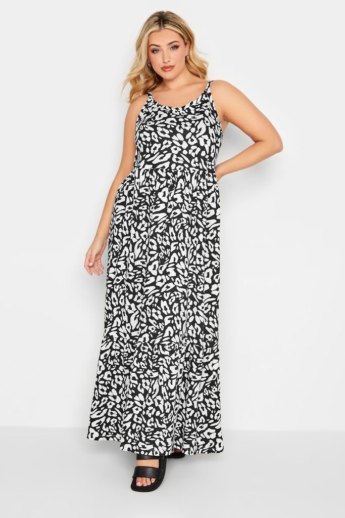 Curve Black Leopard Print Tiered Maxi Sundress, Women's Curve & Plus Size, Yours