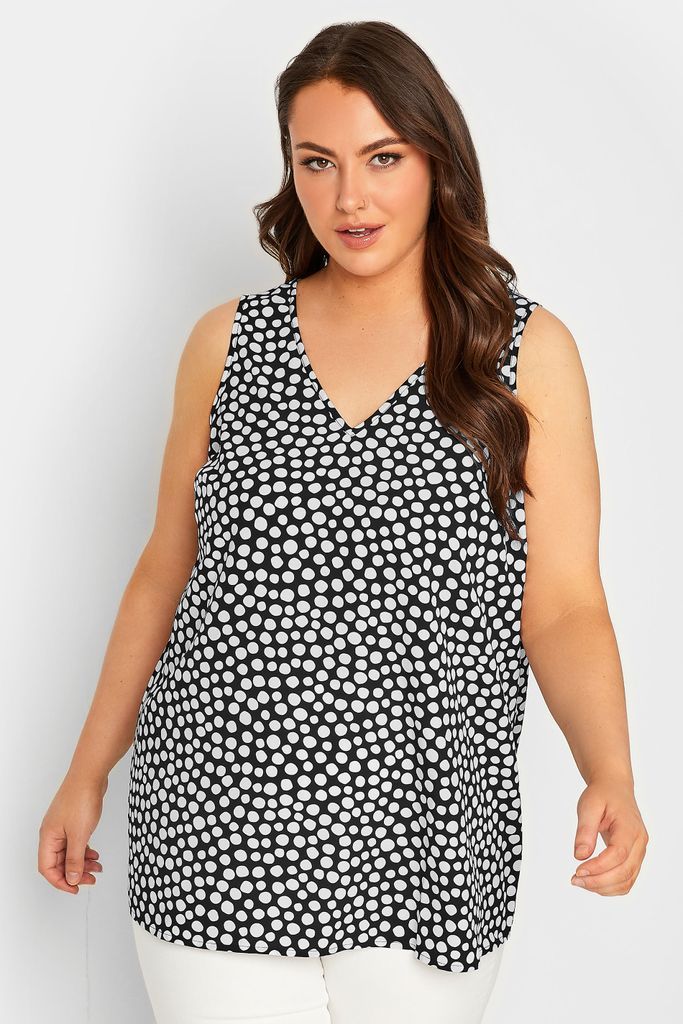 Curve Black Spot Print Cami Vest Top, Women's Curve & Plus Size, Yours