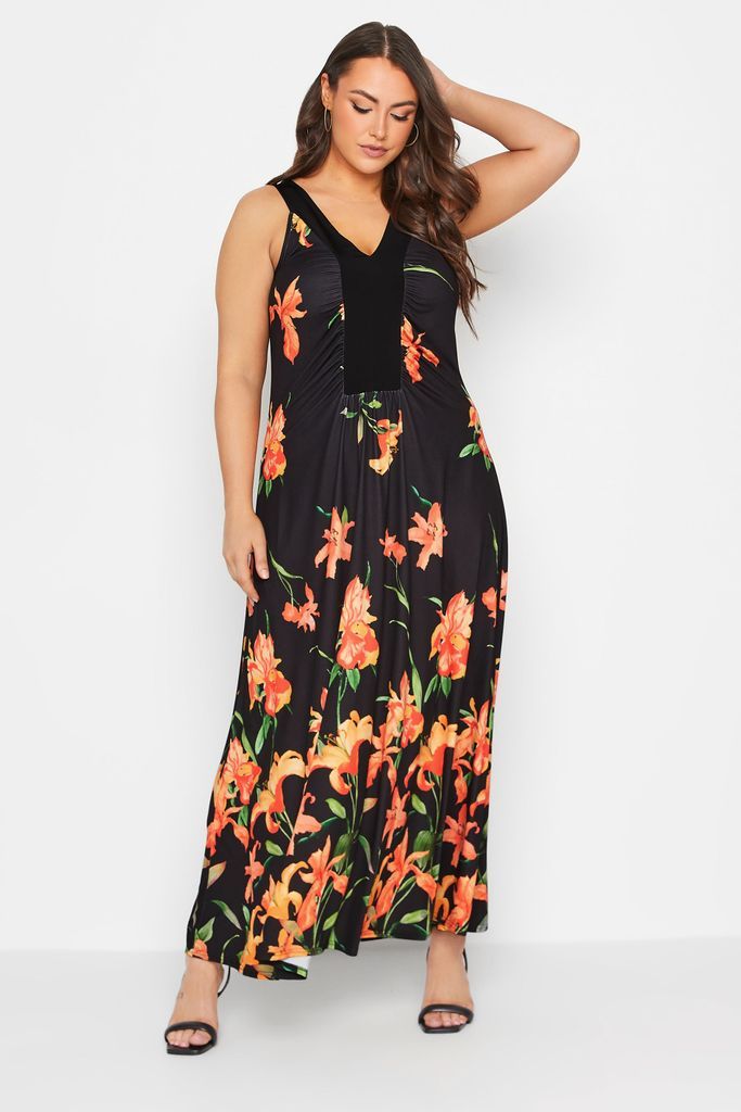 Curve Black Floral Maxi Dress, Women's Curve & Plus Size, Yours London