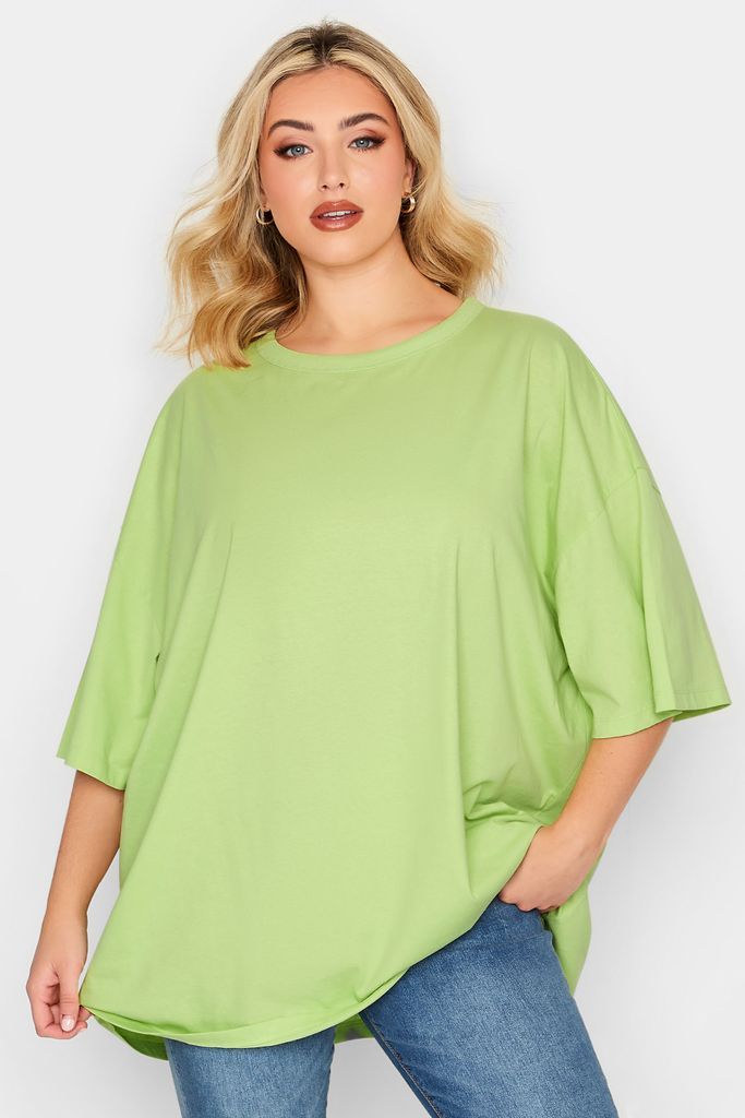 Curve Lime Green Oversized Boxy Tshirt, Women's Curve & Plus Size, Yours