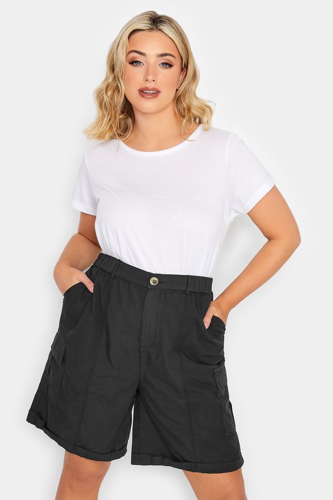 Curve Black Cargo Shorts, Women's Curve & Plus Size, Yours