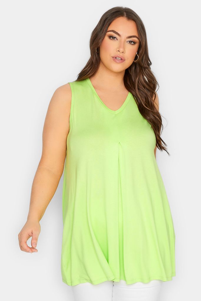 Curve Lime Green Swing Vest Top, Women's Curve & Plus Size, Yours