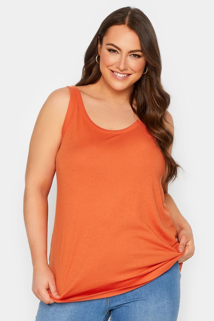 Curve Rust Orange Vest Top, Women's Curve & Plus Size, Yours