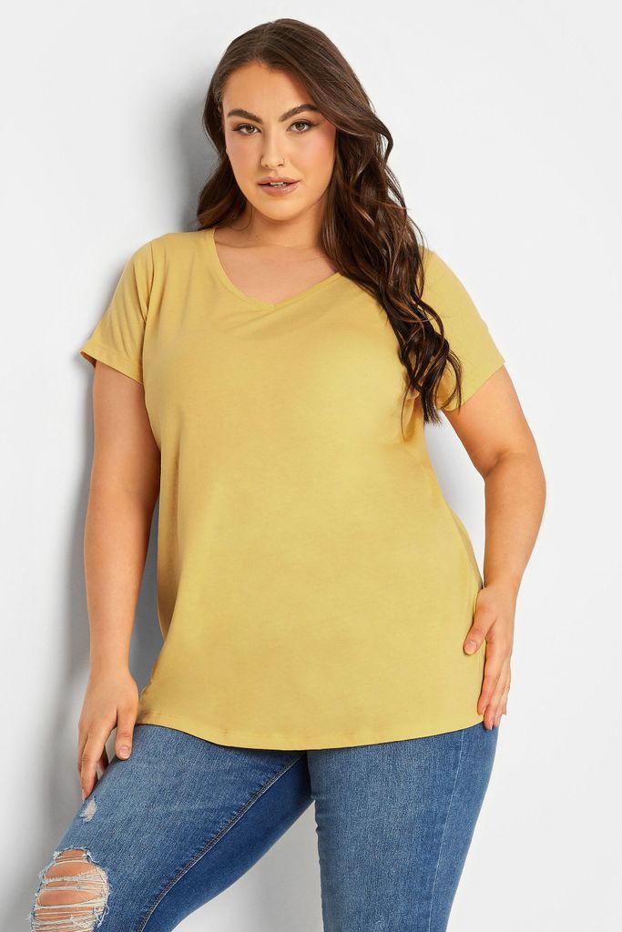 Curve Yellow Essential Tshirt, Women's Curve & Plus Size, Yours