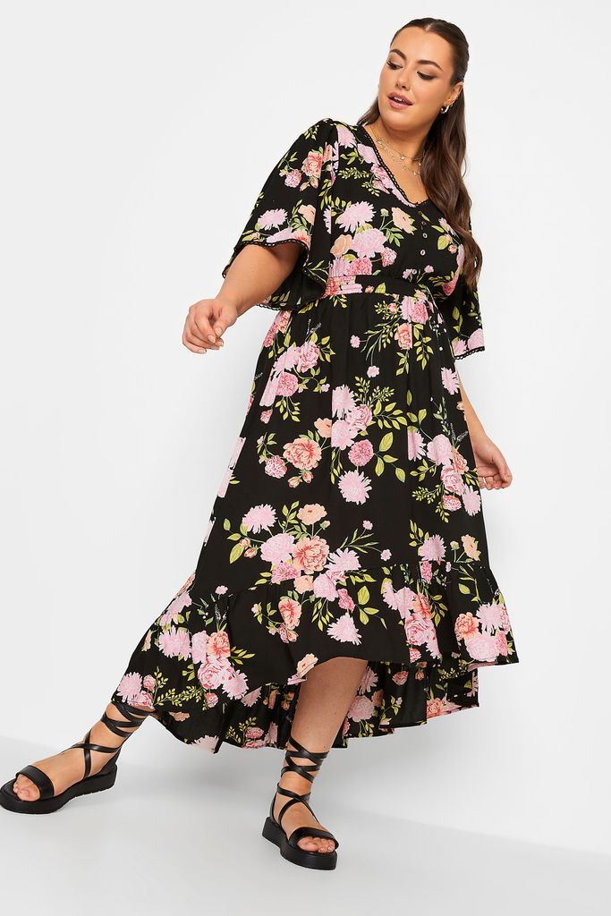 Curve Black Floral Maxi Dress, Women's Curve & Plus Size, Yours
