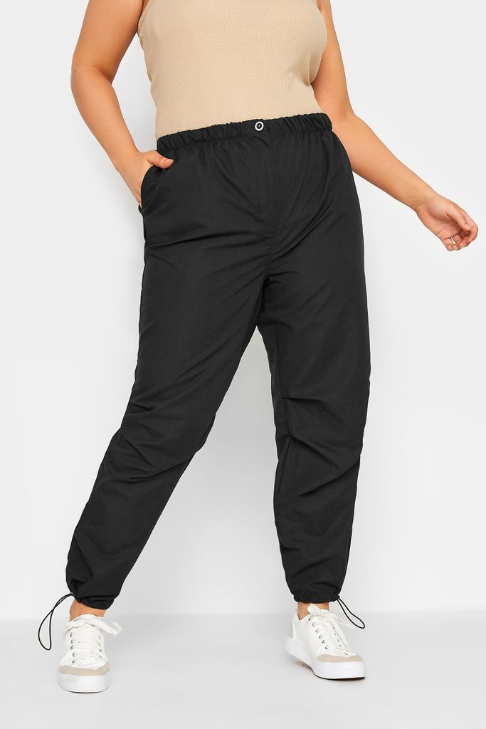 Curve Black Parachute Trousers, Women's Curve & Plus Size, Yours