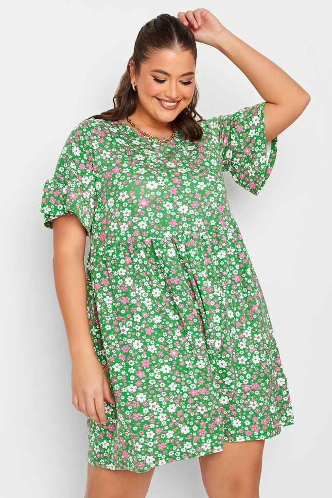 Curve Green Floral Tunic Dress, Women's Curve & Plus Size, Yours