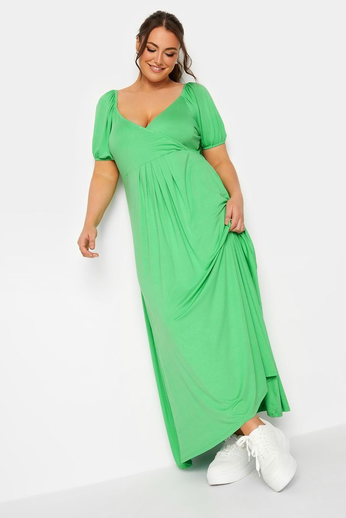 Curve Green Wrap Maxi Dress, Women's Curve & Plus Size, Limited Collection