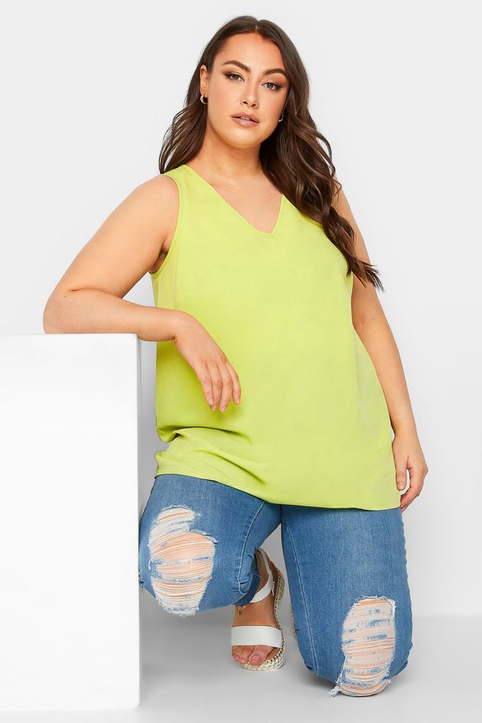 Curve Lime Green Cami Vest Top, Women's Curve & Plus Size, Yours