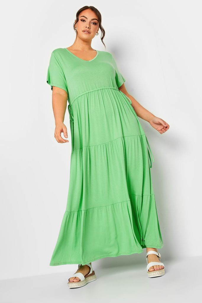 Curve Light Green Adjustable Waist Maxi Dress, Women's Curve & Plus Size, Limited Collection