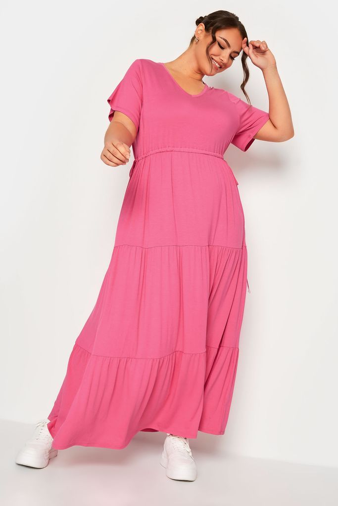 Curve Pink Adjustable Waist Maxi Dress, Women's Curve & Plus Size, Limited Collection