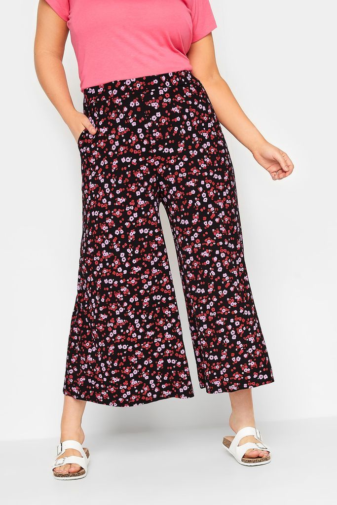 Curve Red And Pink Floral Midaxi Culottes, Women's Curve & Plus Size, Yours