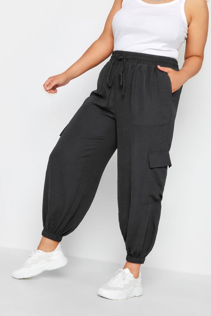 Curve Black Cargo Pocket Trousers, Women's Curve & Plus Size, Limited Collection