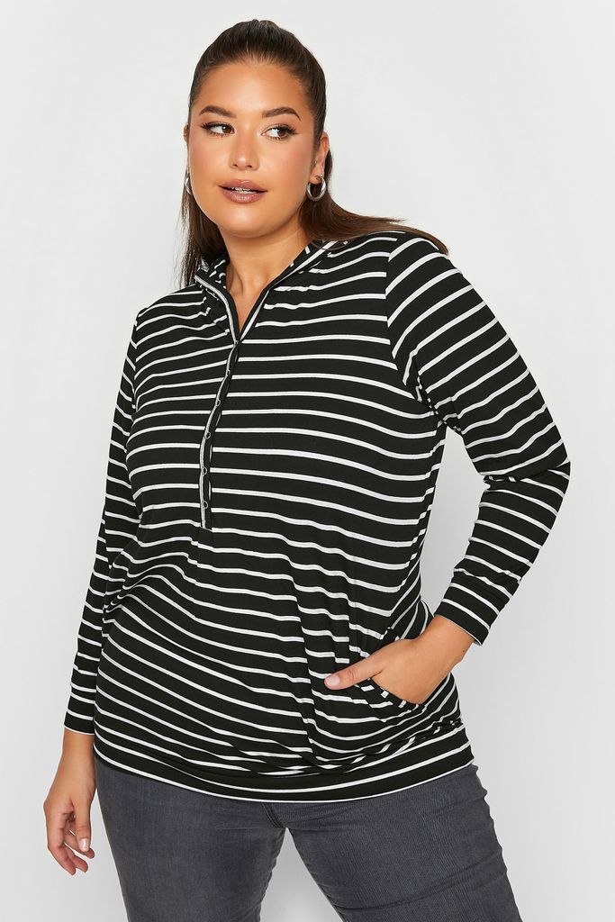 Curve Black Stripe Hoodie, Women's Curve & Plus Size, Yours