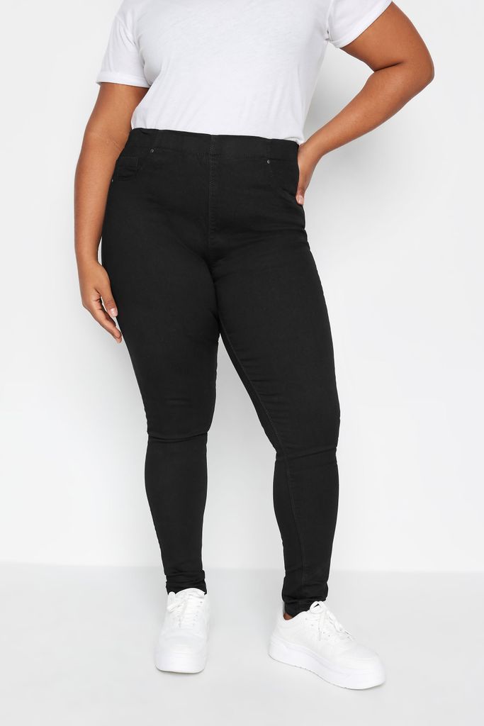 Curve Black Pull On Stretch Jenny Jeggings, Women's Curve & Plus Size, Yours For Good