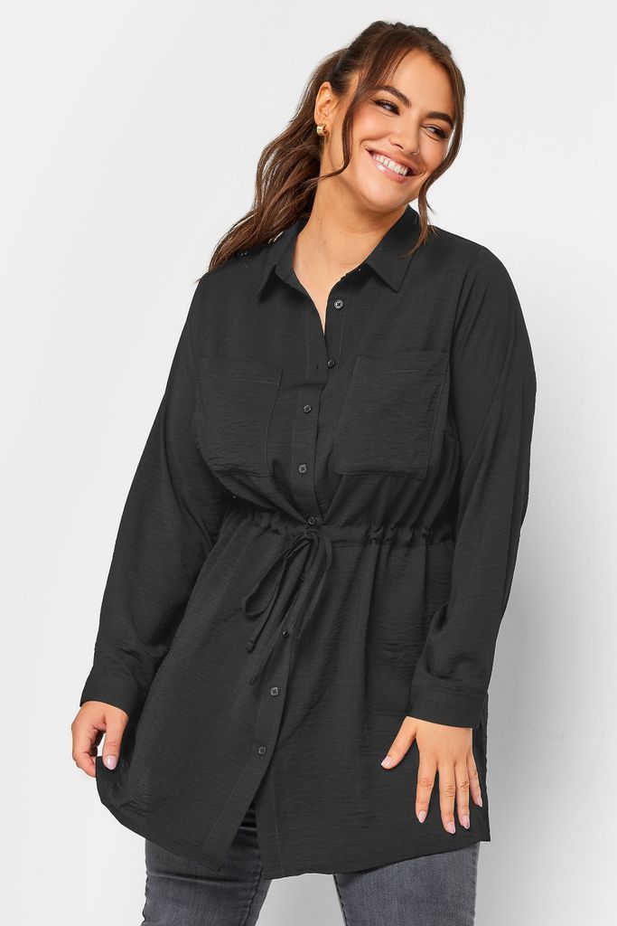 Curve Black Utility Tunic Shirt, Women's Curve & Plus Size, Yours
