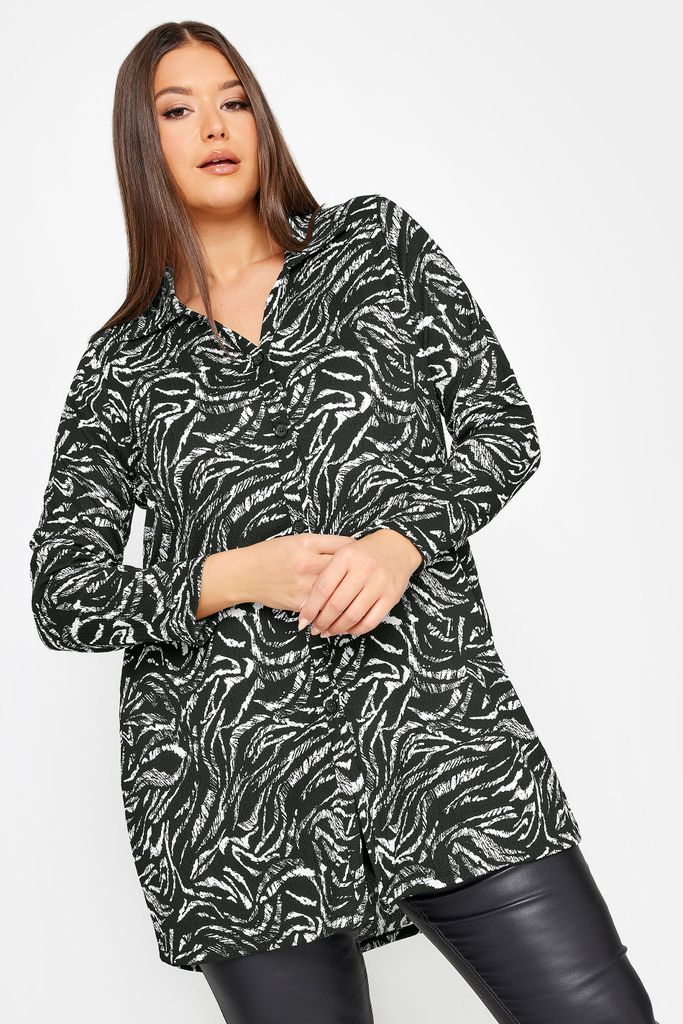 Curve Black Abstract Print Shirt, Women's Curve & Plus Size, Yours