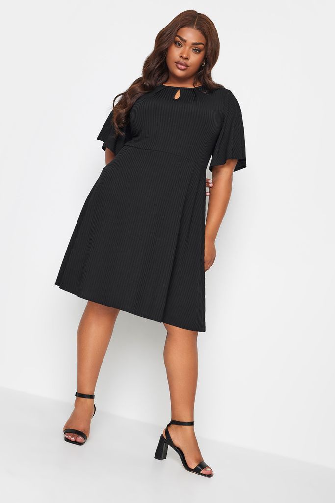 Curve Black Keyhole Mini Dress, Women's Curve & Plus Size, Yours