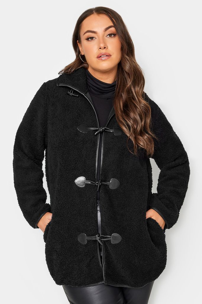 Yours Luxury Curve Black Faux Fur Toggle Jacket, Women's Curve & Plus Size, Yours Luxury Capsule Collection