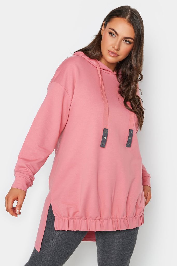 Curve Pink Embellished Tie Hoodie, Women's Curve & Plus Size, Yours