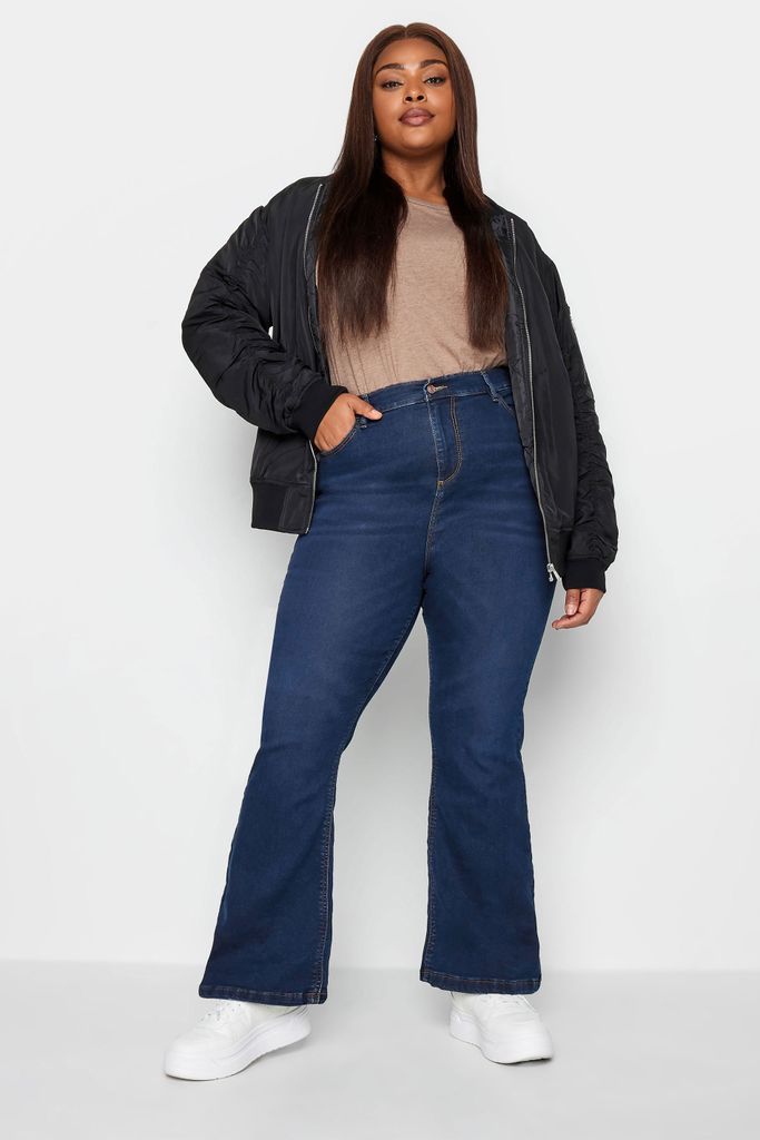 Curve Indigo Blue Bootcut Stretch Isla Jeans, Women's Curve & Plus Size, Yours