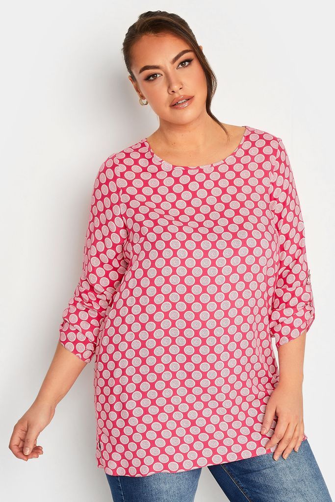 Curve Red Abstract Spot Print Blouse, Women's Curve & Plus Size, Yours