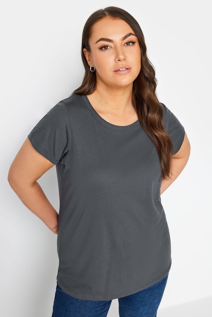 Curve Charcoal Grey Essential Tshirt, Women's Curve & Plus Size, Yours