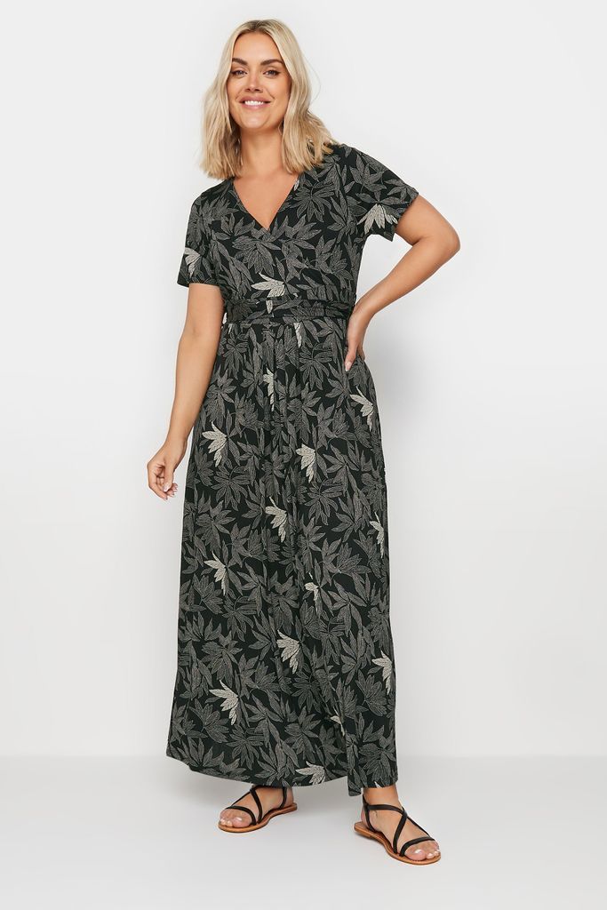 Curve Black Floral Wrap Maxi Dress, Women's Curve & Plus Size, Yours