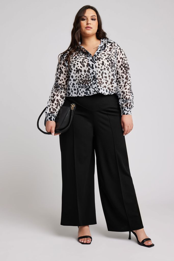 Curve Black Panelled Trousers, Women's Curve & Plus Size, Yours London