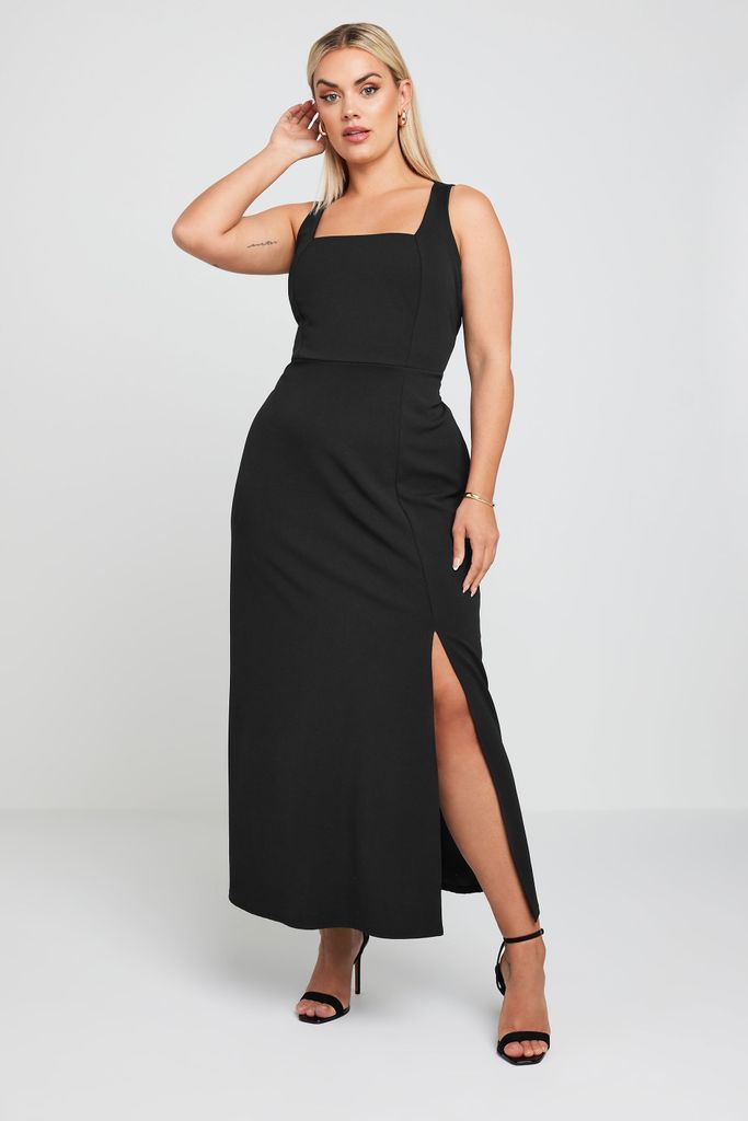 Curve Black Square Neck Maxi Dress, Women's Curve & Plus Size, Limited Collection
