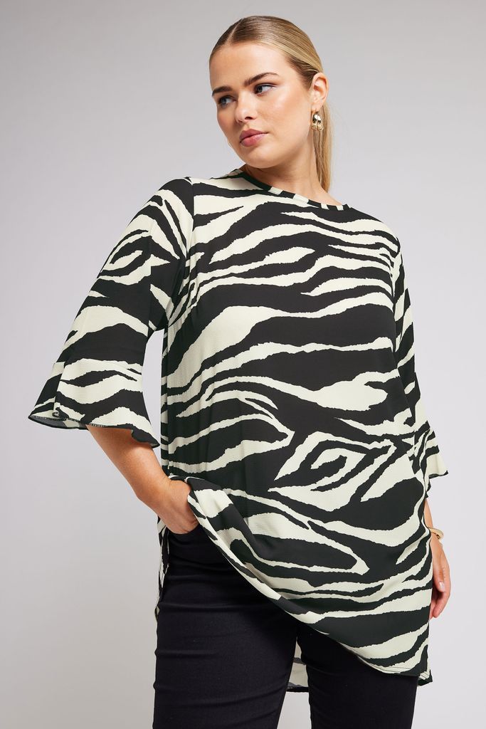 Curve Black Zebra Print Tunic Top, Women's Curve & Plus Size, Yours London