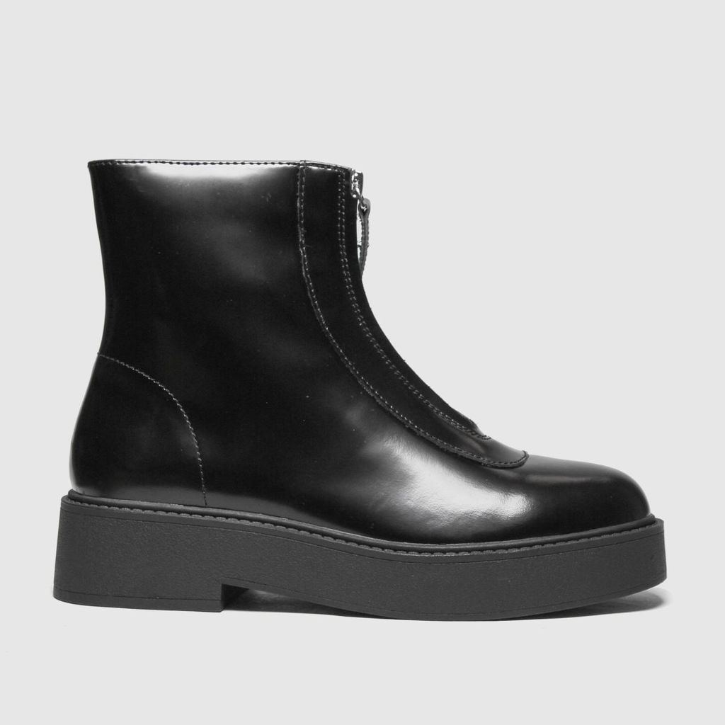 Black Anthony Leather Zip Front Boots
