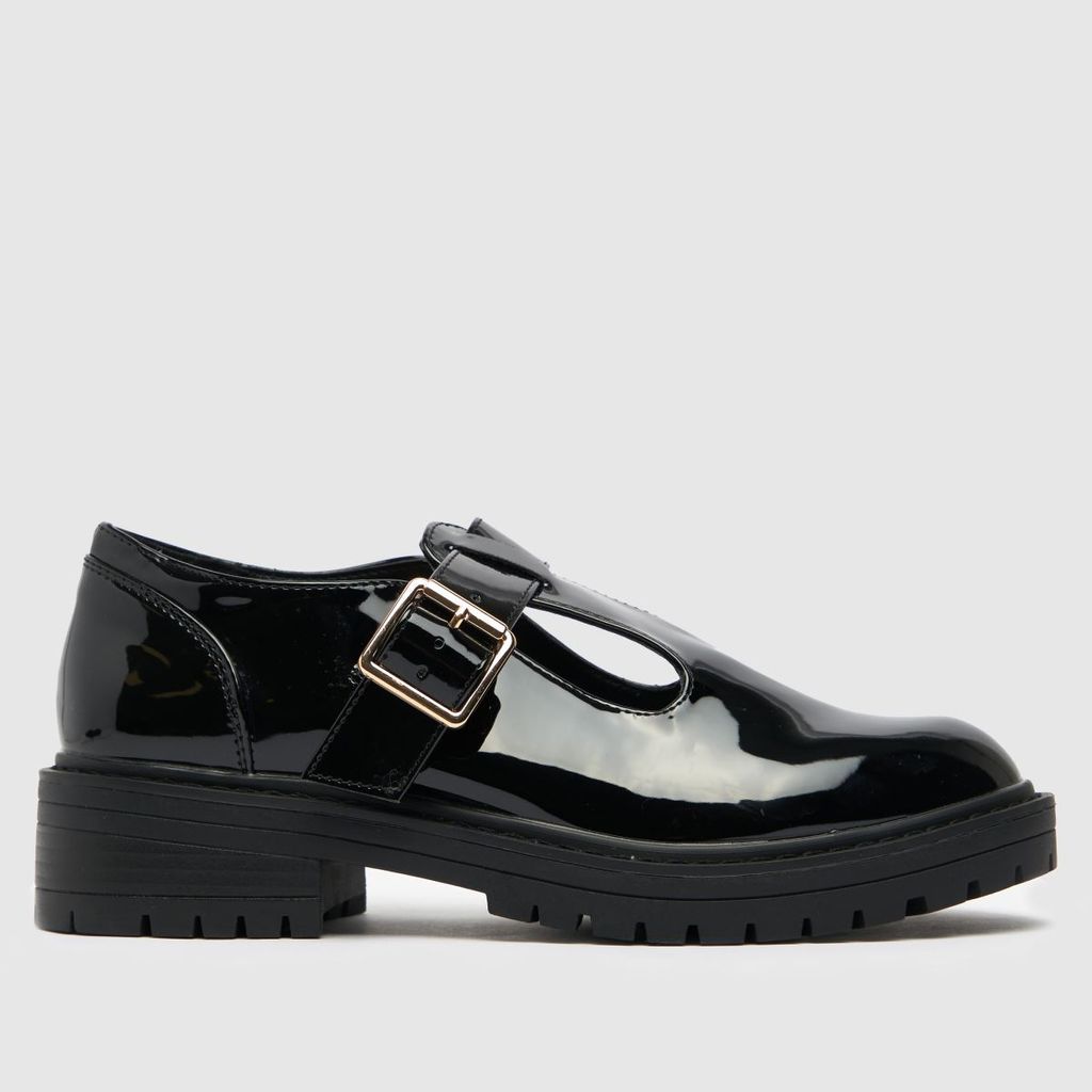Black Lani Patent T-bar Shoe Flat Shoes