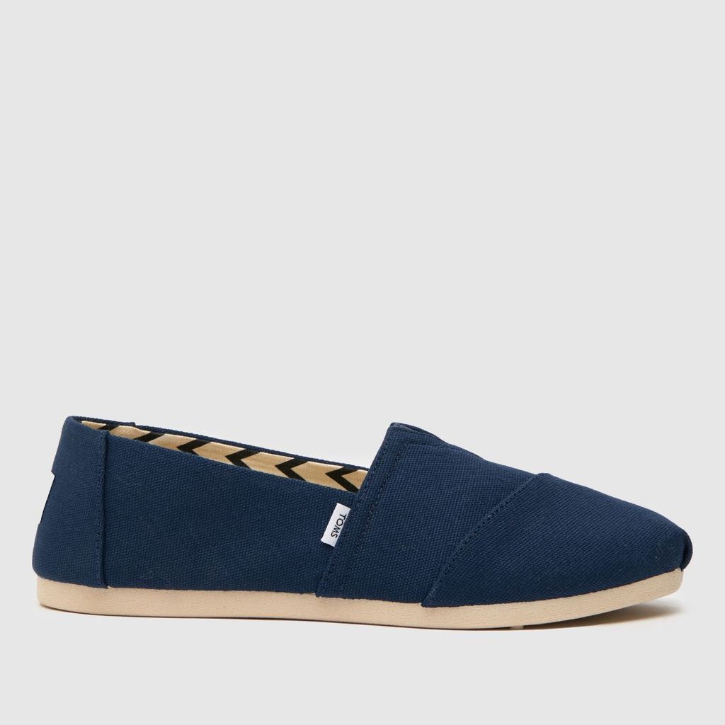 alp recycled cotton vegan flat shoes in navy