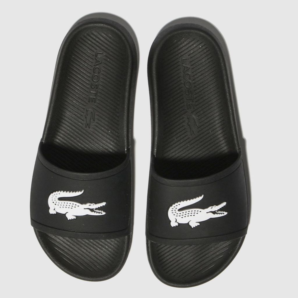 croco slide 119 3 sandals in black & white