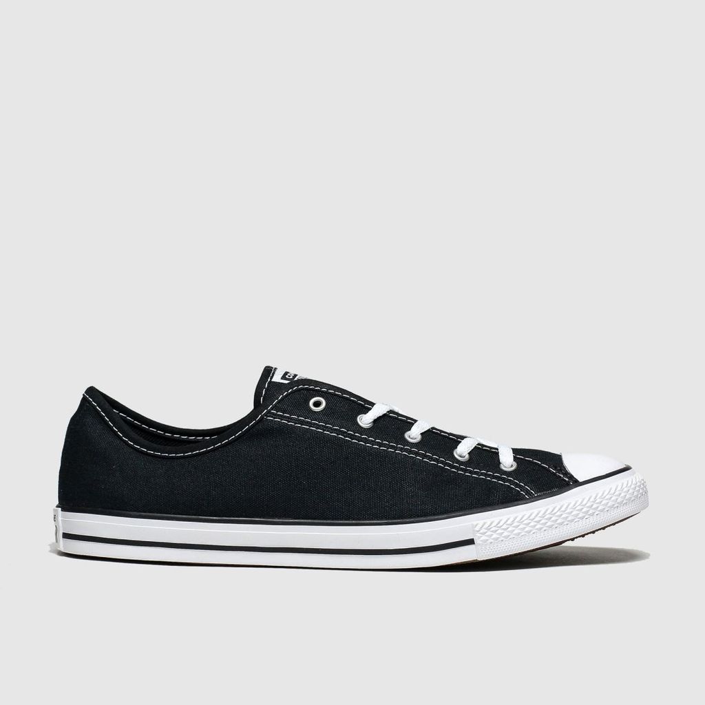 all star dainty gs ox trainers in black & white