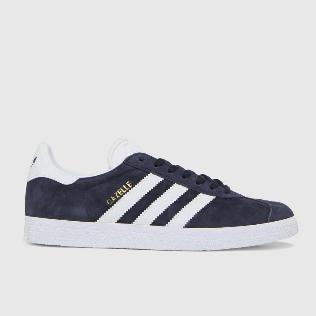 gazelle suede trainers in navy & white