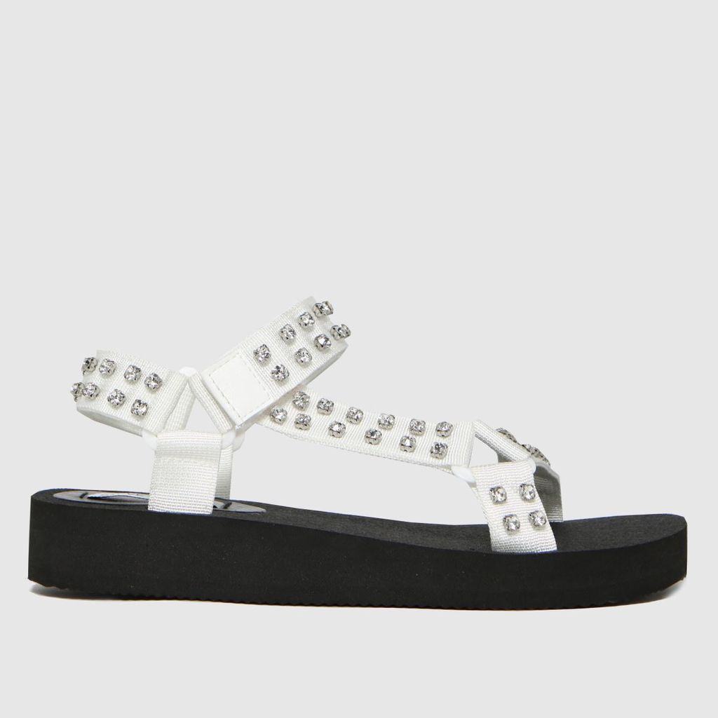 henley sandals in white & black