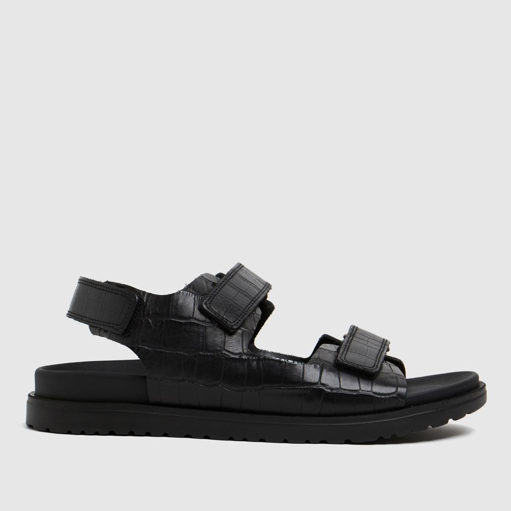 schuh the edit precious croc leathe sandals in black