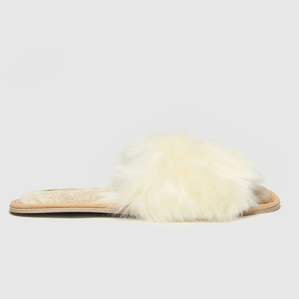 hayley faux fur slippers in natural