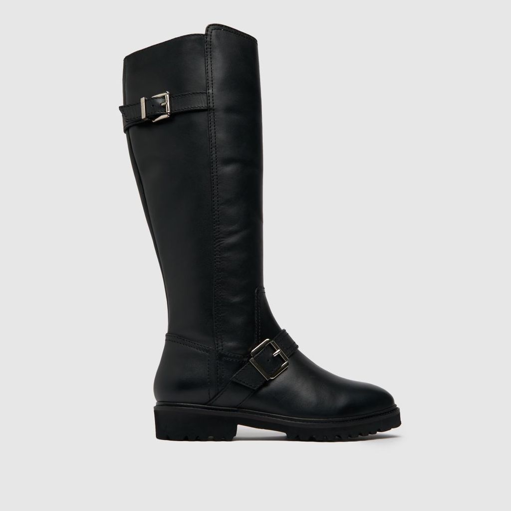 darla leather rider boots in black
