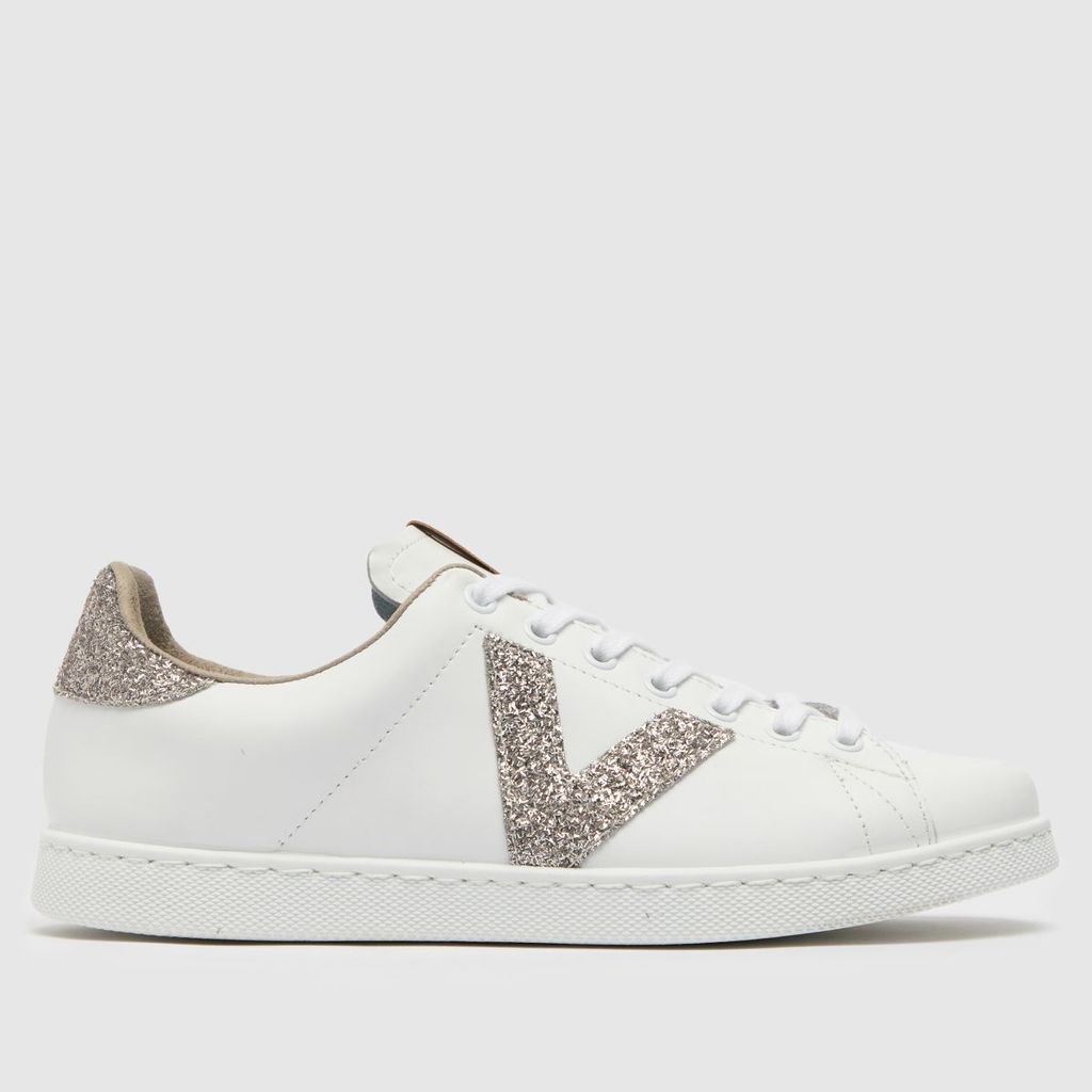 tennis pile glitter trainers in white
