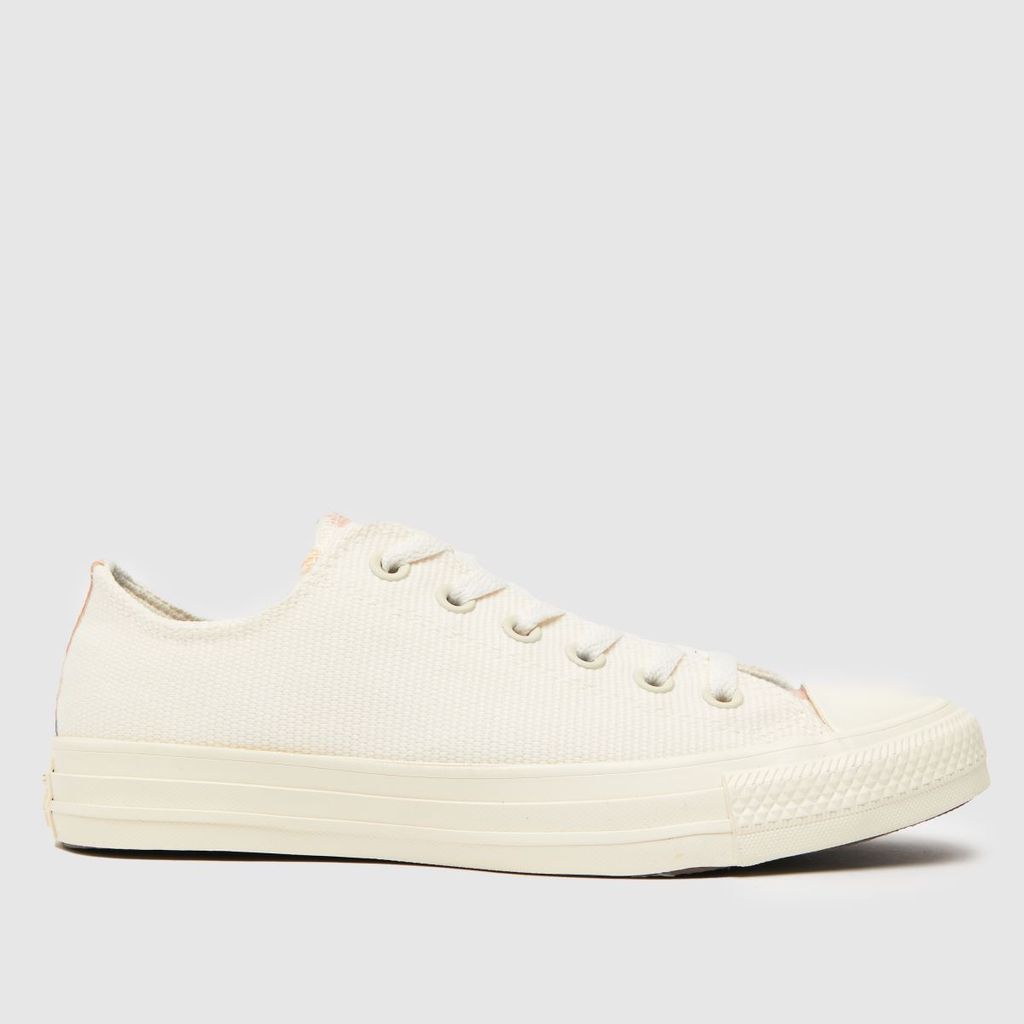 crafted stripes ox trainers in white