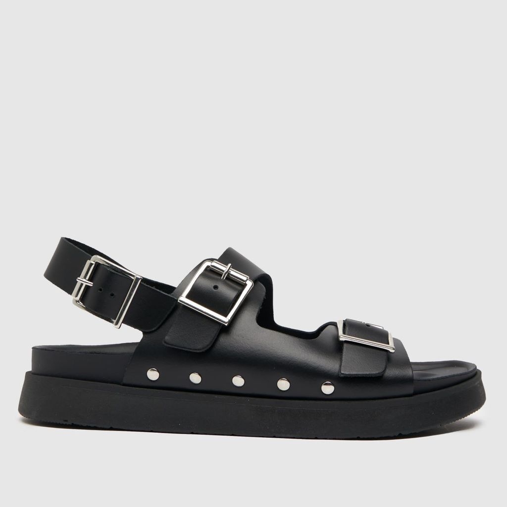 talis leather footbed sandals in black