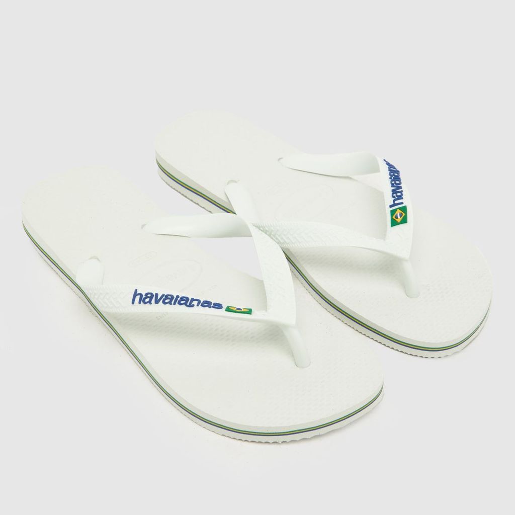 brasil logo sandals in white